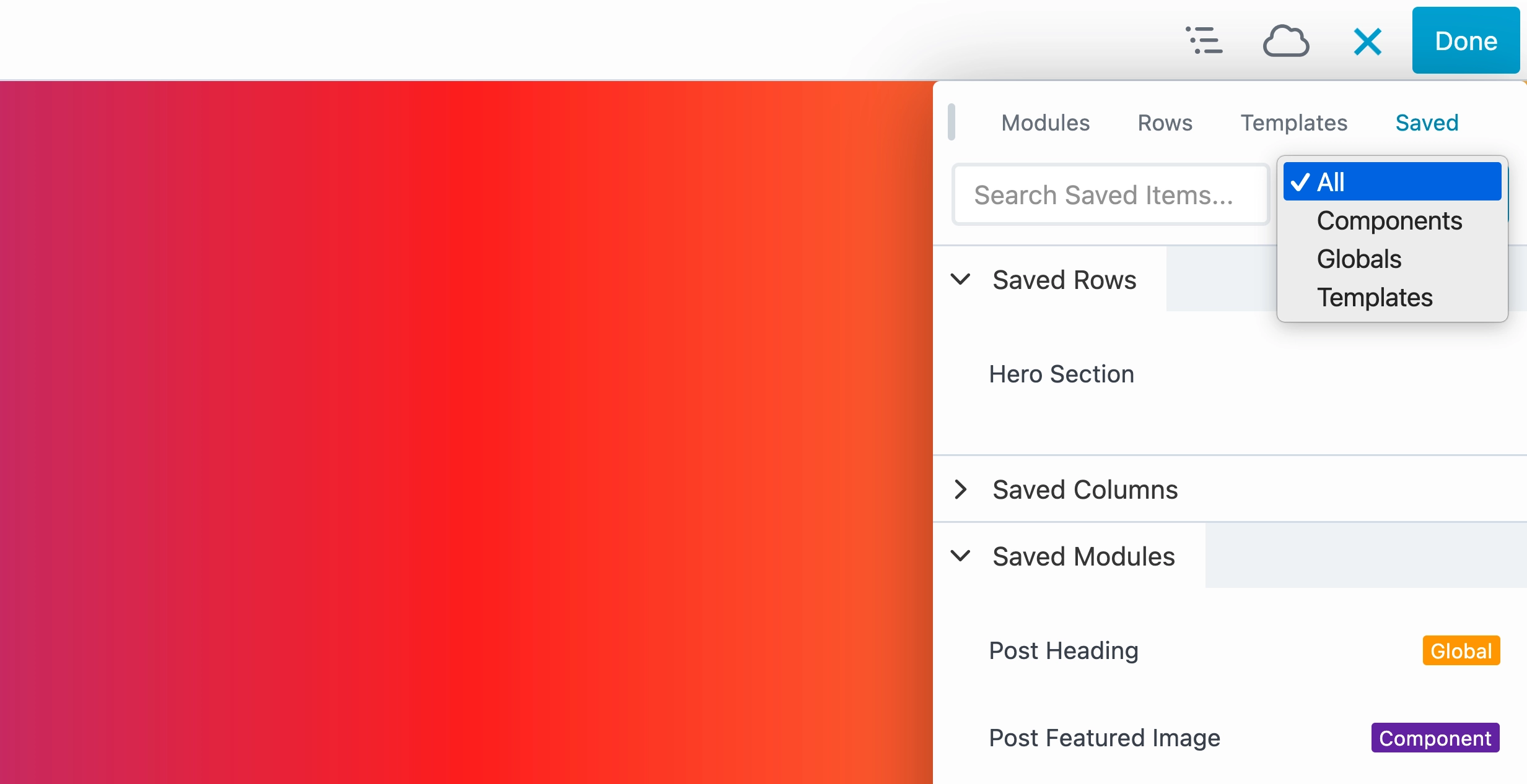 Saved tab group